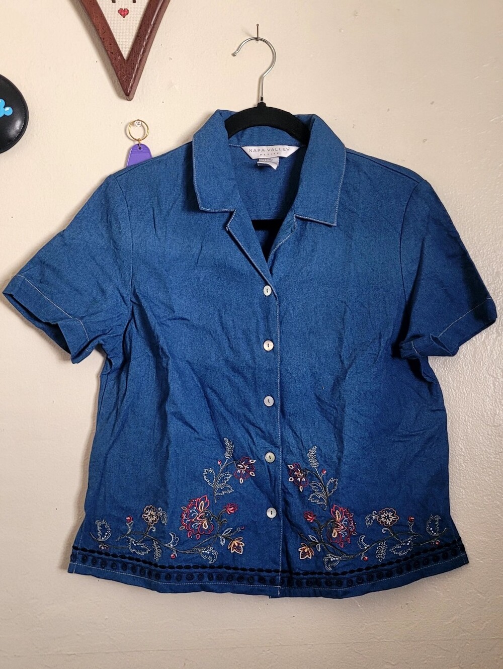 Vintage Napa Valley Cropped Denim Shirt